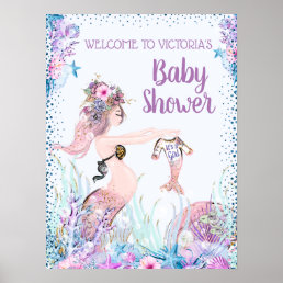 Girl Mermaid Baby Shower Signs