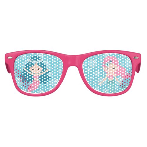 Girl Mermaid Birthday Party Personalized Kids Sunglasses