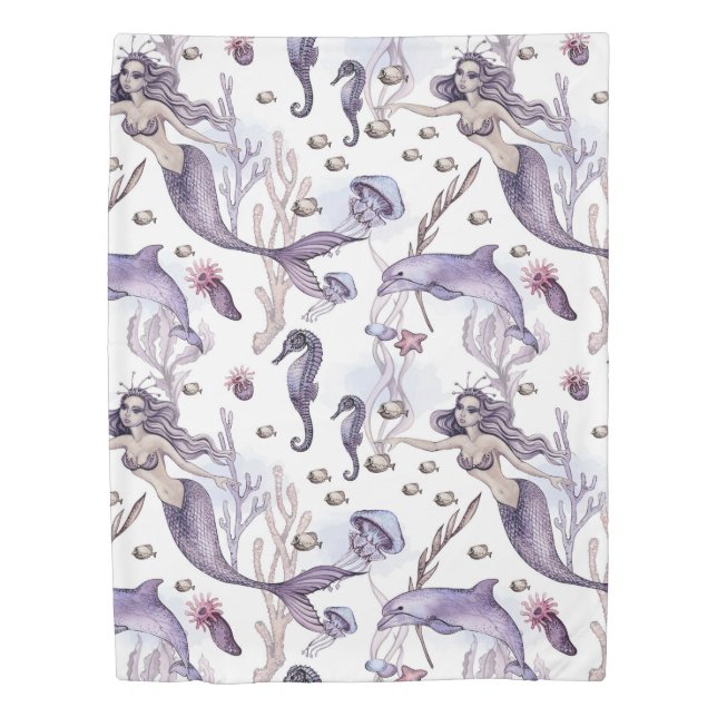 Girl Mermaid Crew Party Pirate Duvet Cover (Front)