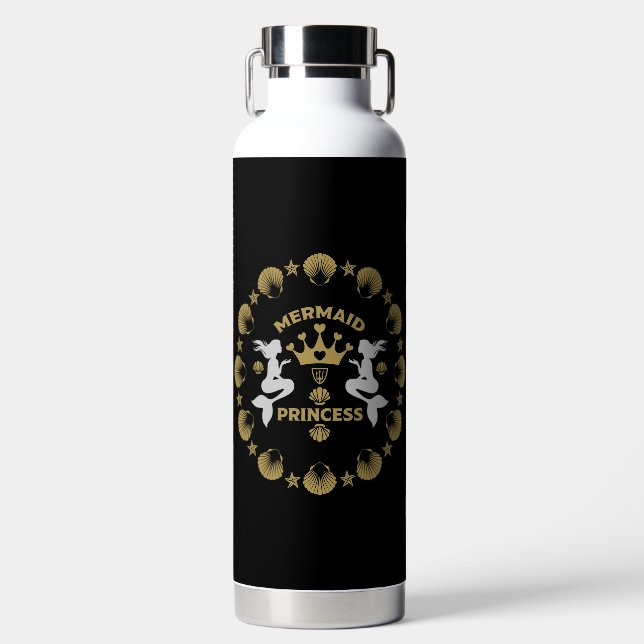  Girl Mermaid Princess Water Bottle (Front)