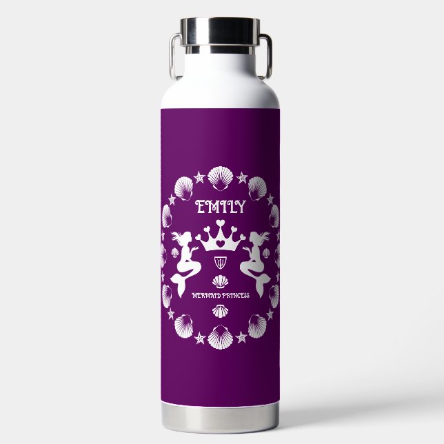  Girl Mermaid Princess Water Bottle (Front)