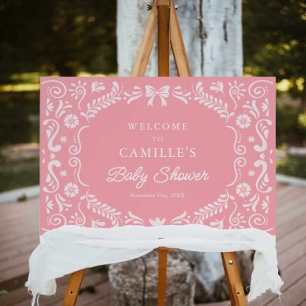 Girl Mexican Baby Shower Welcome Sign
