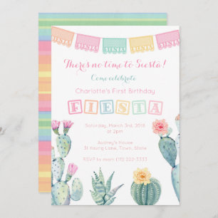 Girl Mexican Birthday Party Fiesta, No Siesta Invitation