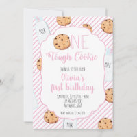 Girl Milk and Cookies Pink first Birthday