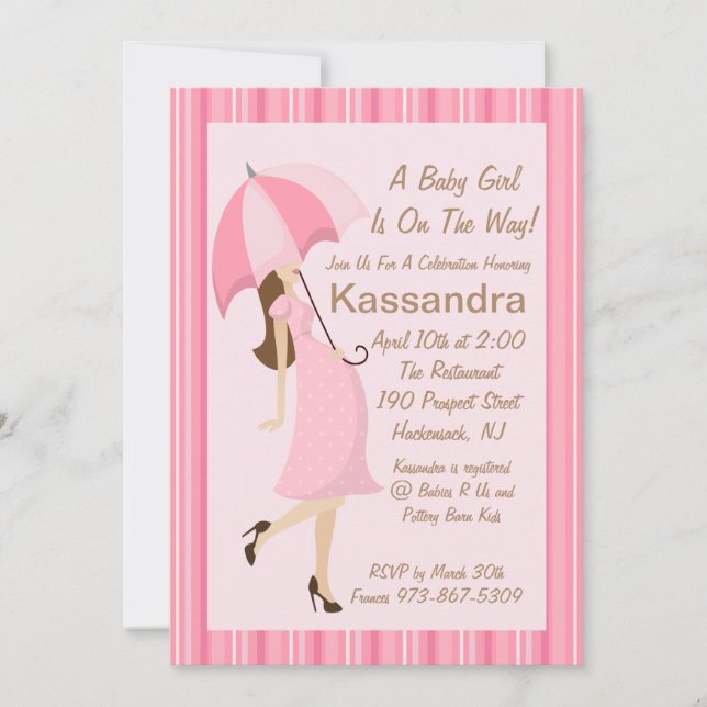 Girl Modern Mom To Be Baby Shower Invitation (Front)
