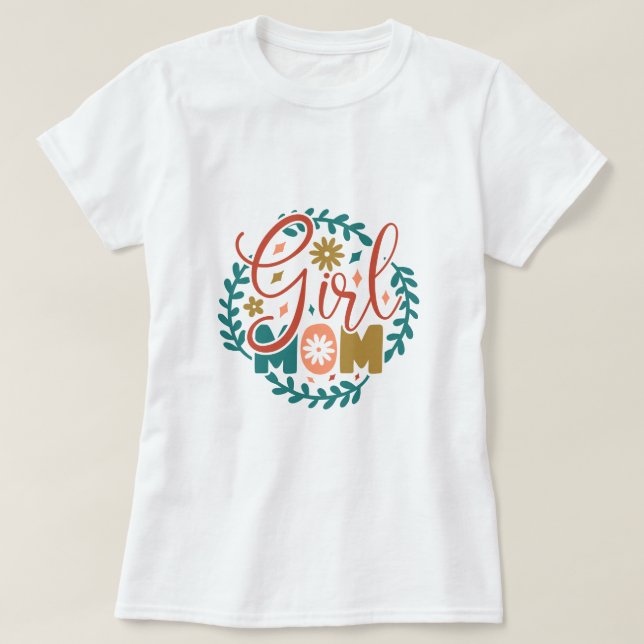 Girl Mom Retro Typography  T-Shirt (Design Front)