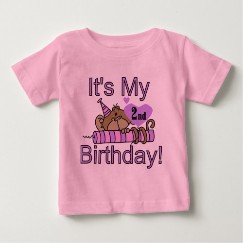 Girl Monkey 2nd Birthday Tshirts and Gifts