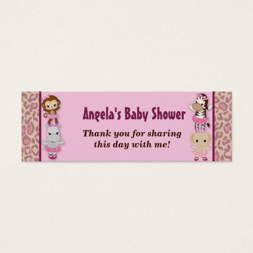 Girl MONKEY Tu Tu Cute Baby Shower Favor Tags TTC Business Cards