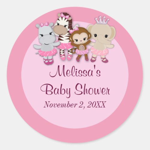 GIRL MONKEY Tu Tu Cute Baby Shower sticker TTC2