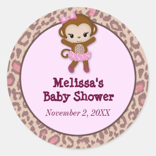 GIRL MONKEY Tu Tu Cute Baby Shower sticker TTC 6