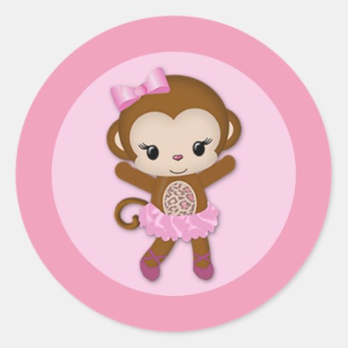 GIRL MONKEY Tu Tu Cute Baby Shower sticker TTC 9