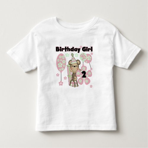Girl Monkey With Gifts 2nd Birthday Tshirts
