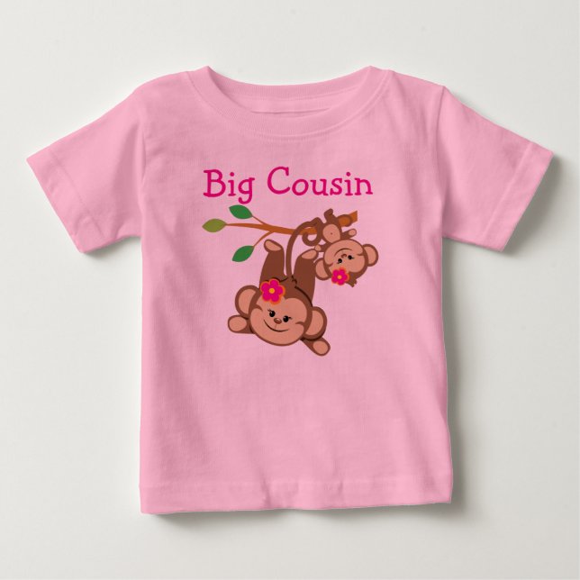Girl Monkeys Big Cousin Baby T-Shirt (Front)