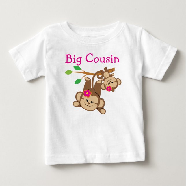 Girl Monkeys Big Cousin Baby T-Shirt (Front)