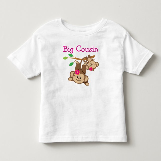 Girl Monkeys Big Cousin Toddler T-shirt (Front)