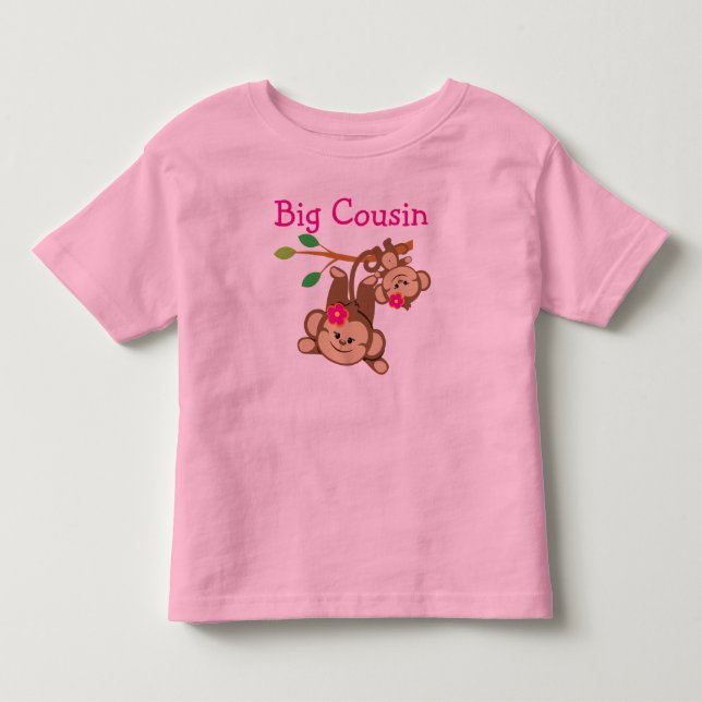 Girl Monkeys Big Cousin Toddler T-shirt (Front)