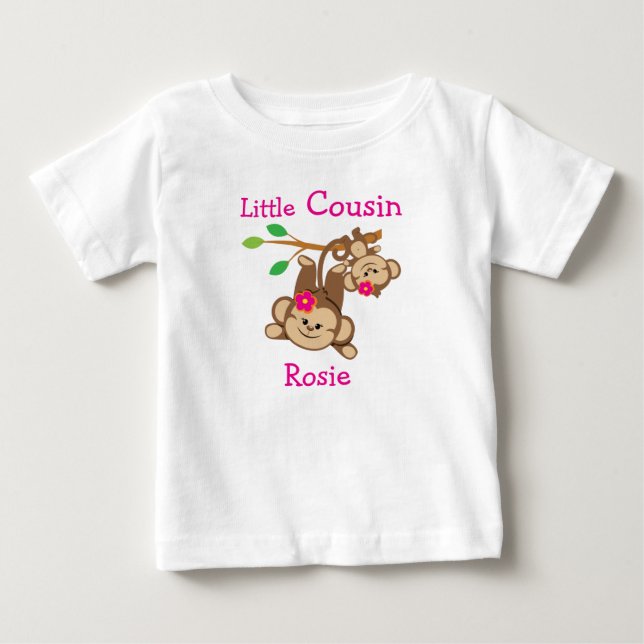 Girl Monkeys Little Cousin Baby T-Shirt (Front)