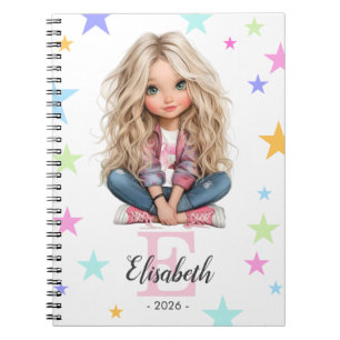 Girl Monogram Any Initial & Name Notebook