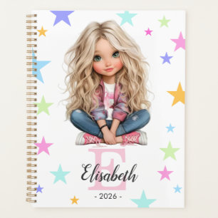 Girl Monogram Any Initial & Name Planner