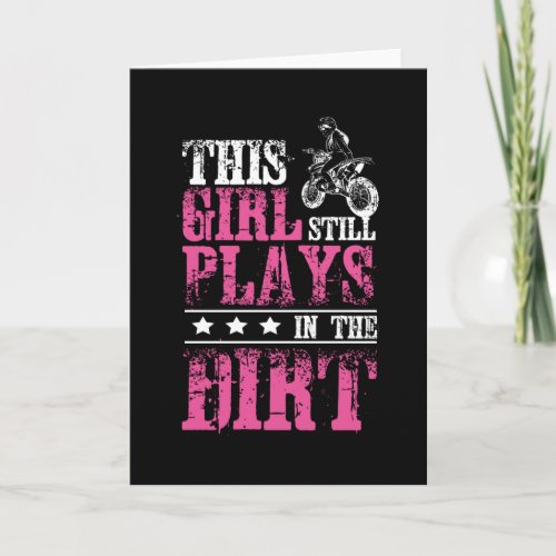 Girl Motocross Dirt Bike Card