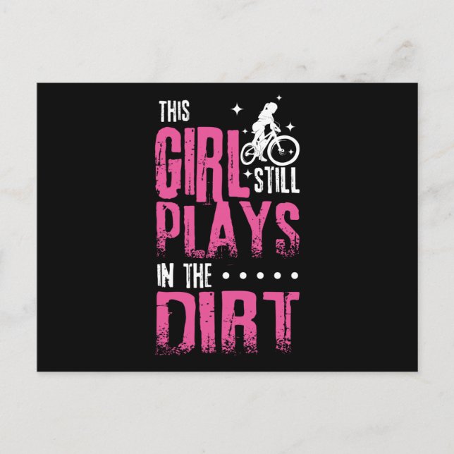 Girl Mountain Biker Downhill Postcard (Front)