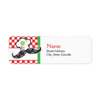 Girl Moustache Chef Address Label