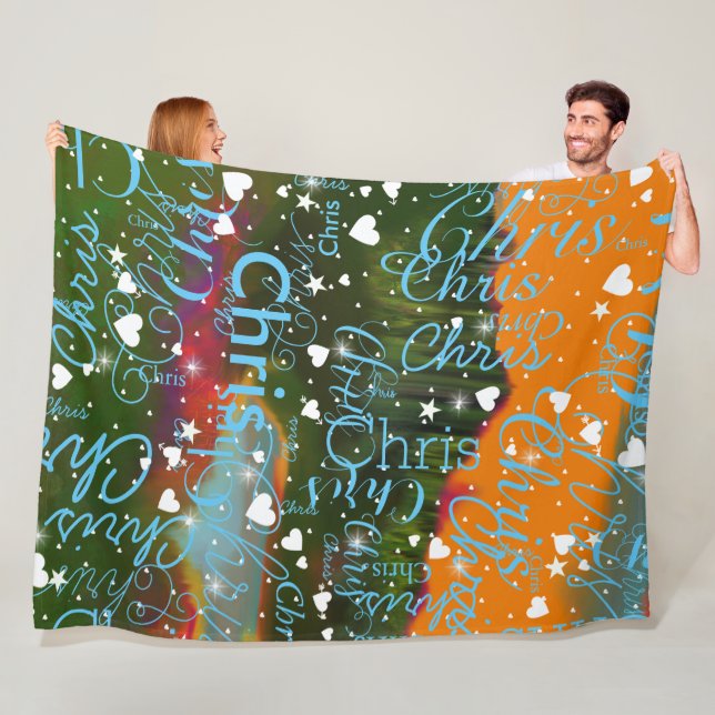 Girl Name Girly Personalized Abstract  Fleece Blanket (In Situ)
