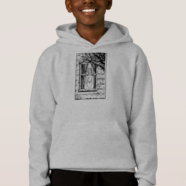 Girl Next Door Black Print Hoodie (Front)