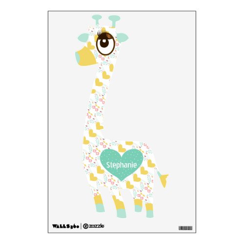Girl Nursery Baby Personalized Giraffe Wall Decal