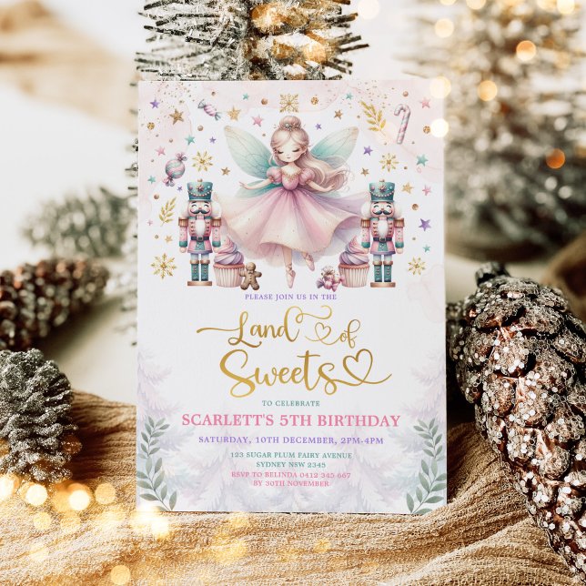 Girl Nutcracker Birthday Land of Sweets Party Invitation (Creator Uploaded)