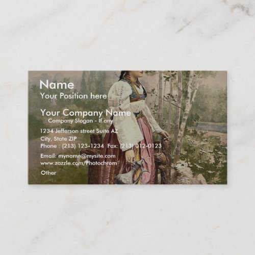 Girl of Sarajevo, Bosnia, Austro-Hungary classic P Business Card Template