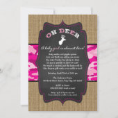 GIRL Oh Deer Buck Baby Sprinkle with camo Invitation (Front)