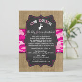 GIRL Oh Deer twins Baby Sprinkle with camo  Invitation (Standing Front)