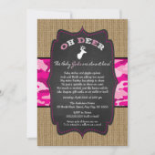 GIRL Oh Deer twins Baby Sprinkle with camo  Invitation (Front)