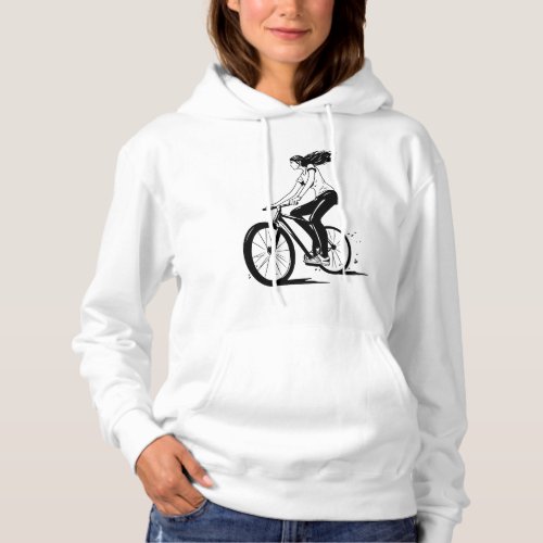 Girl on a bike design hoodie