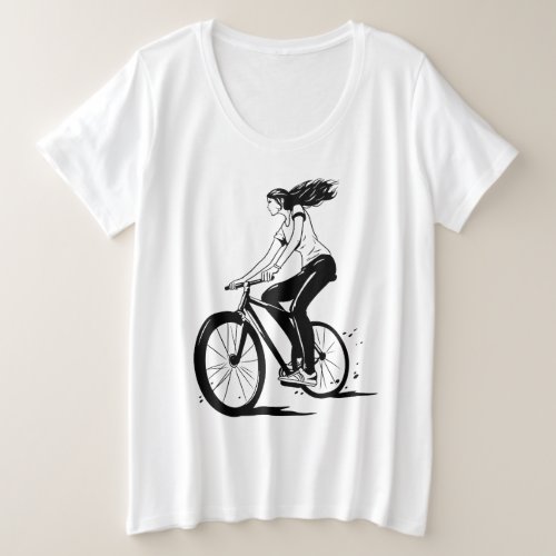 Girl on a bike design plus size T_Shirt