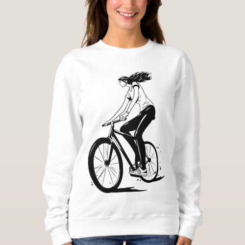 Girl on a bike design sweatshirt