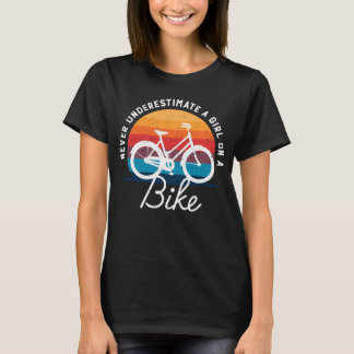 Girl On A Bike Funny Biker Cyclist Mountain Biker T-Shirt