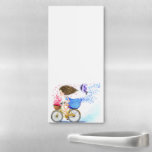 Girl On A Bike Magnetic Notepad Gift Romantic Love<br><div class="desc">Happy Young Girl On A Bike - Romantic Love Hearts and Flowers Fun Drawing - Choose / Add Your Unique Text and Colors - Make Your Special Gift - Resize and move or remove and add elements / text with customization tool ! - Drawing and Design by MIGNED. You can...</div>