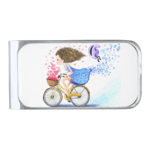 Girl On A Bike Money Clip Gift Romantic Love