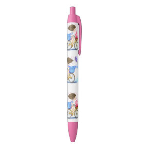 Girl On A Bike Pen Romantic Love Hearts