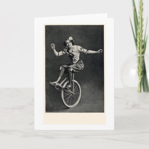 Girl on a Unicycle Card