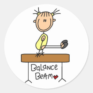 Girl on Balance Beam Tshirts and Gifts Classic Round Sticker