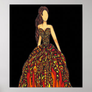 Girl on Fire Dress Poster