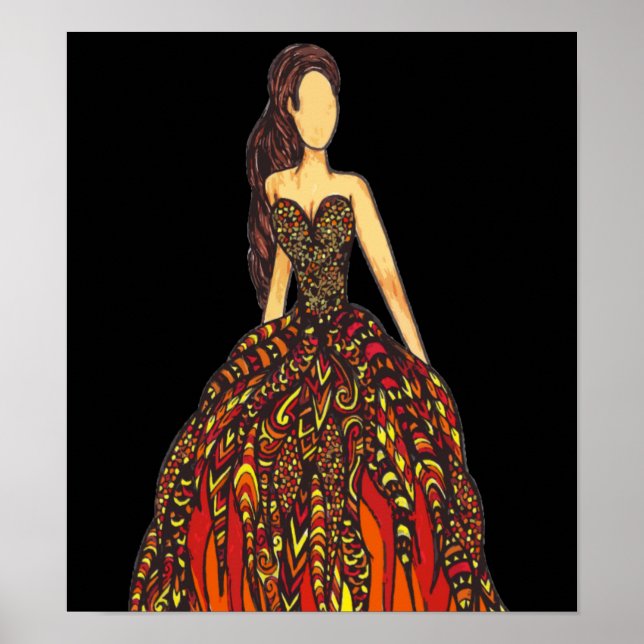 Girl on Fire Dress Poster (Front)