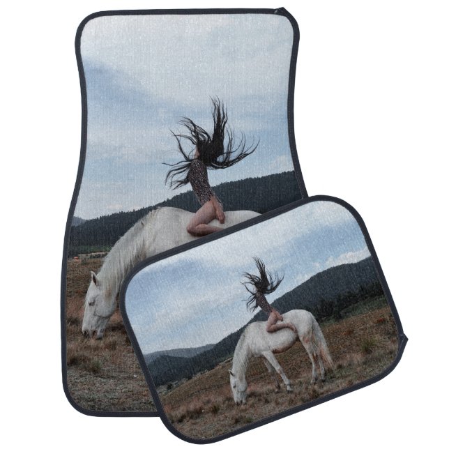 Girl on Horse Car Floor Mat (Set)