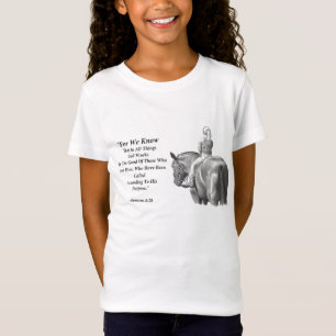 Girl On Horse, Pencil Art: Bible Verse: Romans T-Shirt