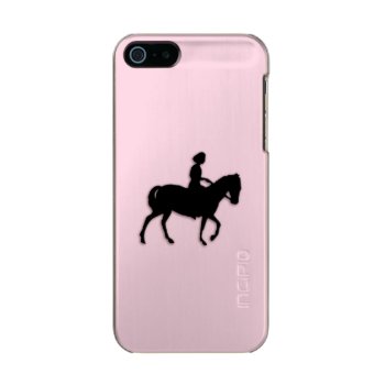 Girl on Horse / Pony Pink Metallic Phone Case For iPhone SE/5/5s