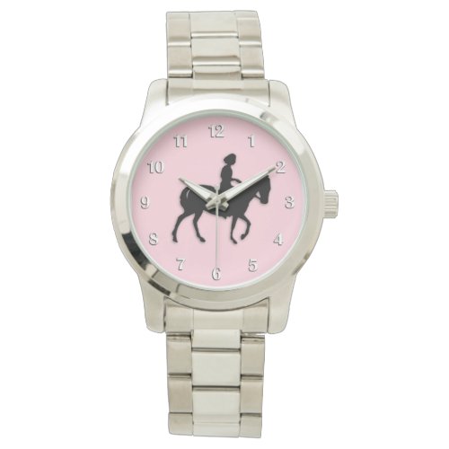 Girl on Horse  Pony Pink Watch