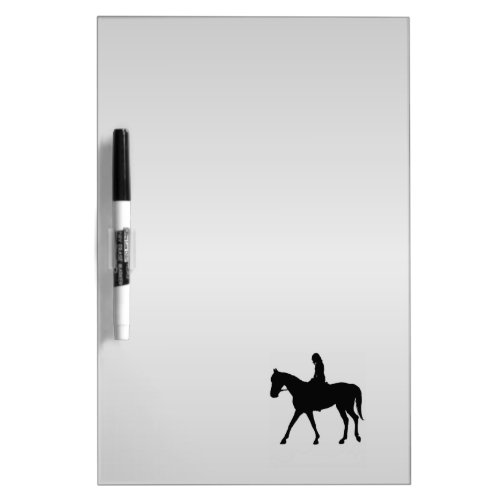 Girl on Horse Silver Dry Erase Board